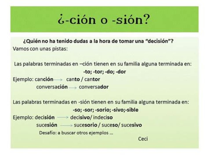 ¿Cuándo se escribe con ción y Sion?