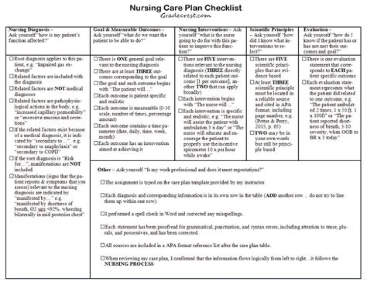 How do I write a nursing care plan?
