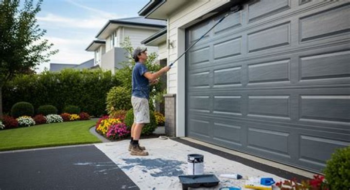 How do you clean a metal garage door?
