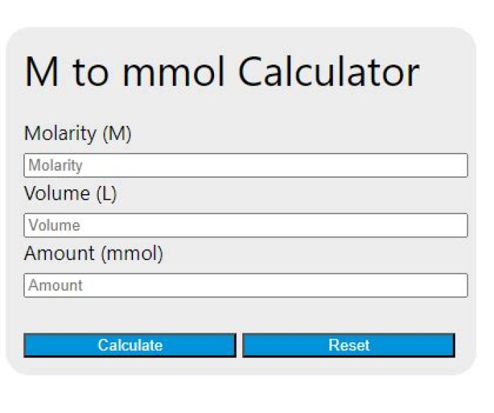 How do you convert M to mmol?