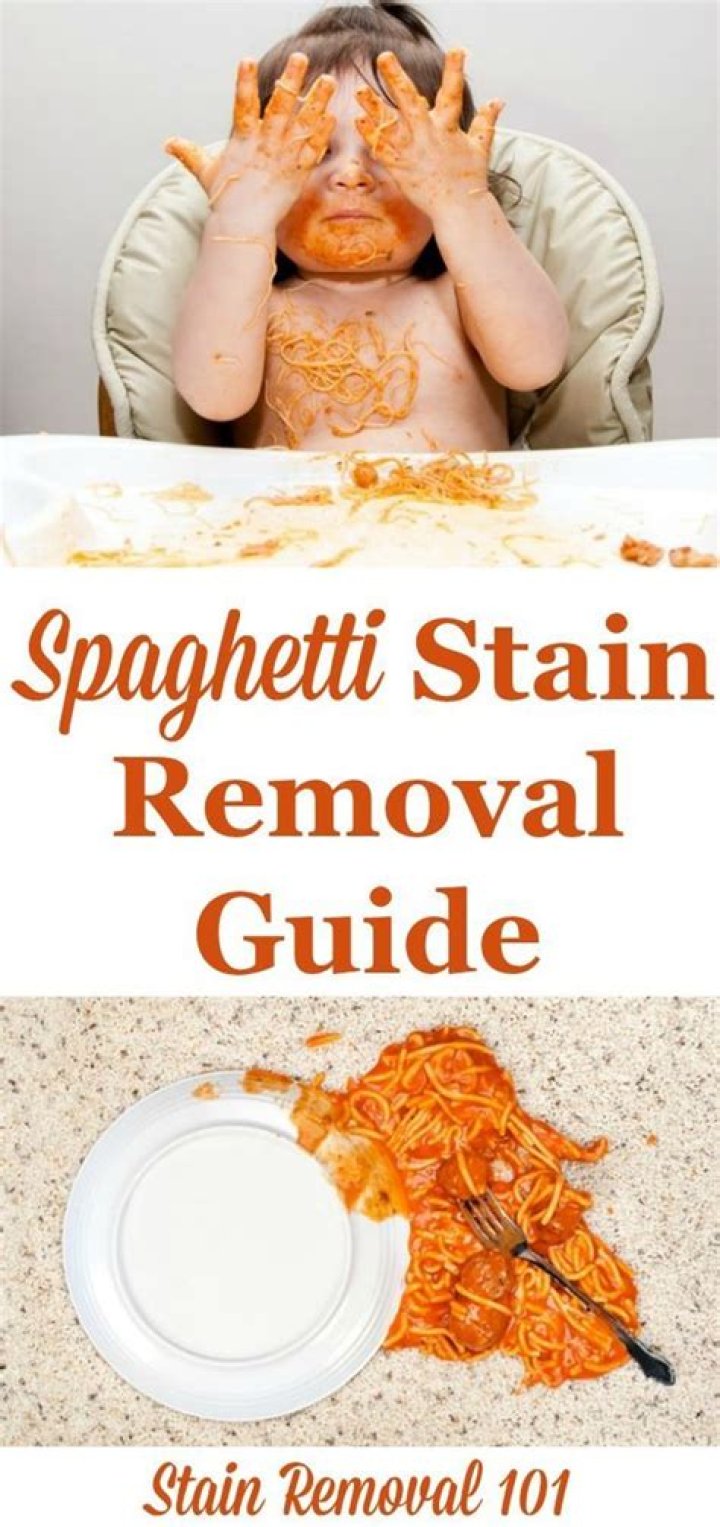 How do you get spaghetti sauce stains out of a high chair tray?