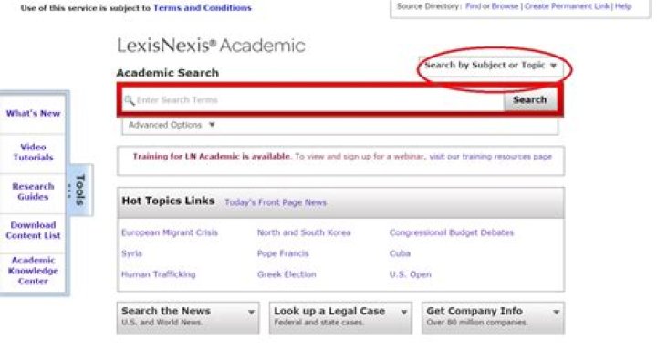 How do you search on LexisNexis?
