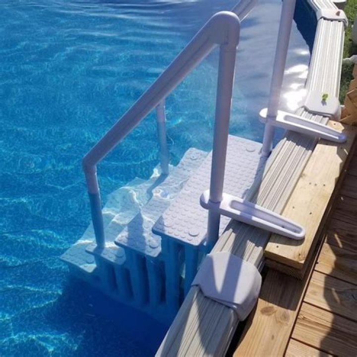 How do you secure an above ground pool ladder?