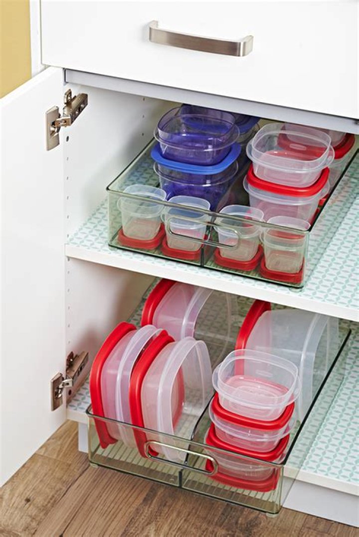 How do you store Tupperware in a small kitchen?