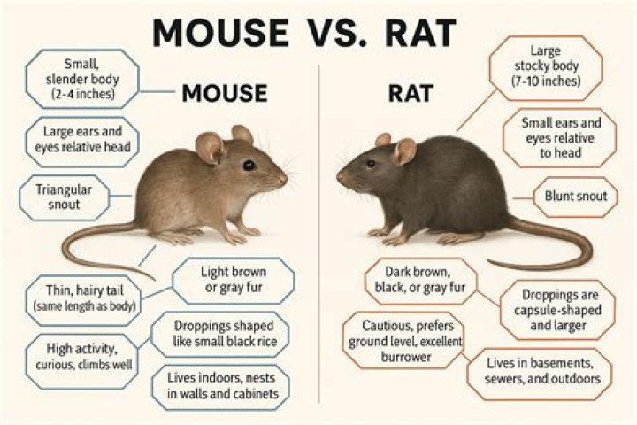 How do you tell the difference between a young rat and a mouse?