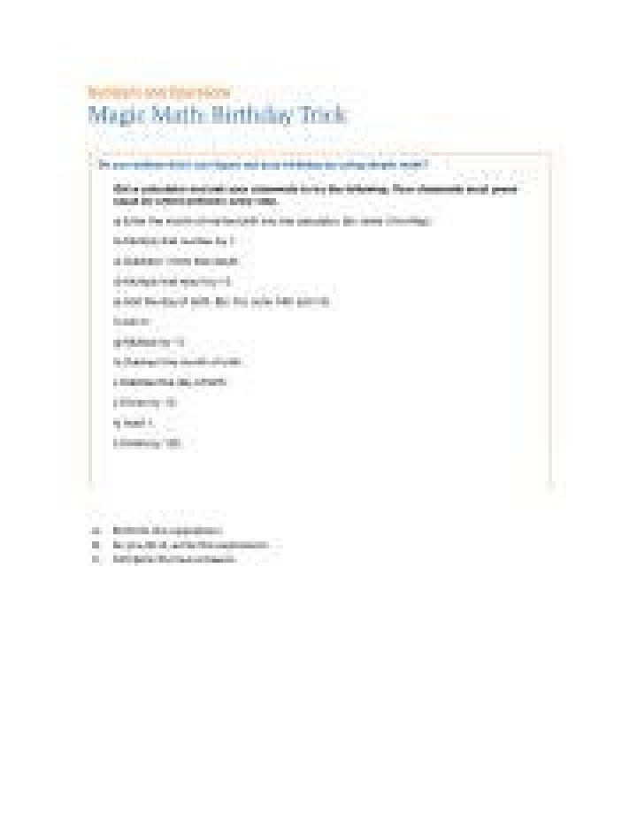 How does the birthday math trick work?