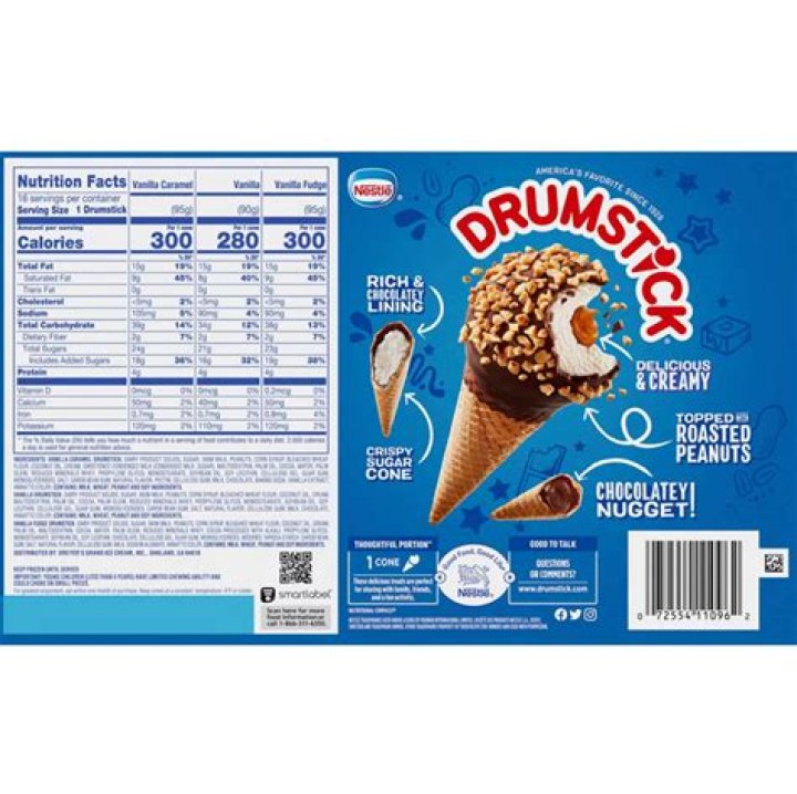 How many calories are in a drumstick ice cream?