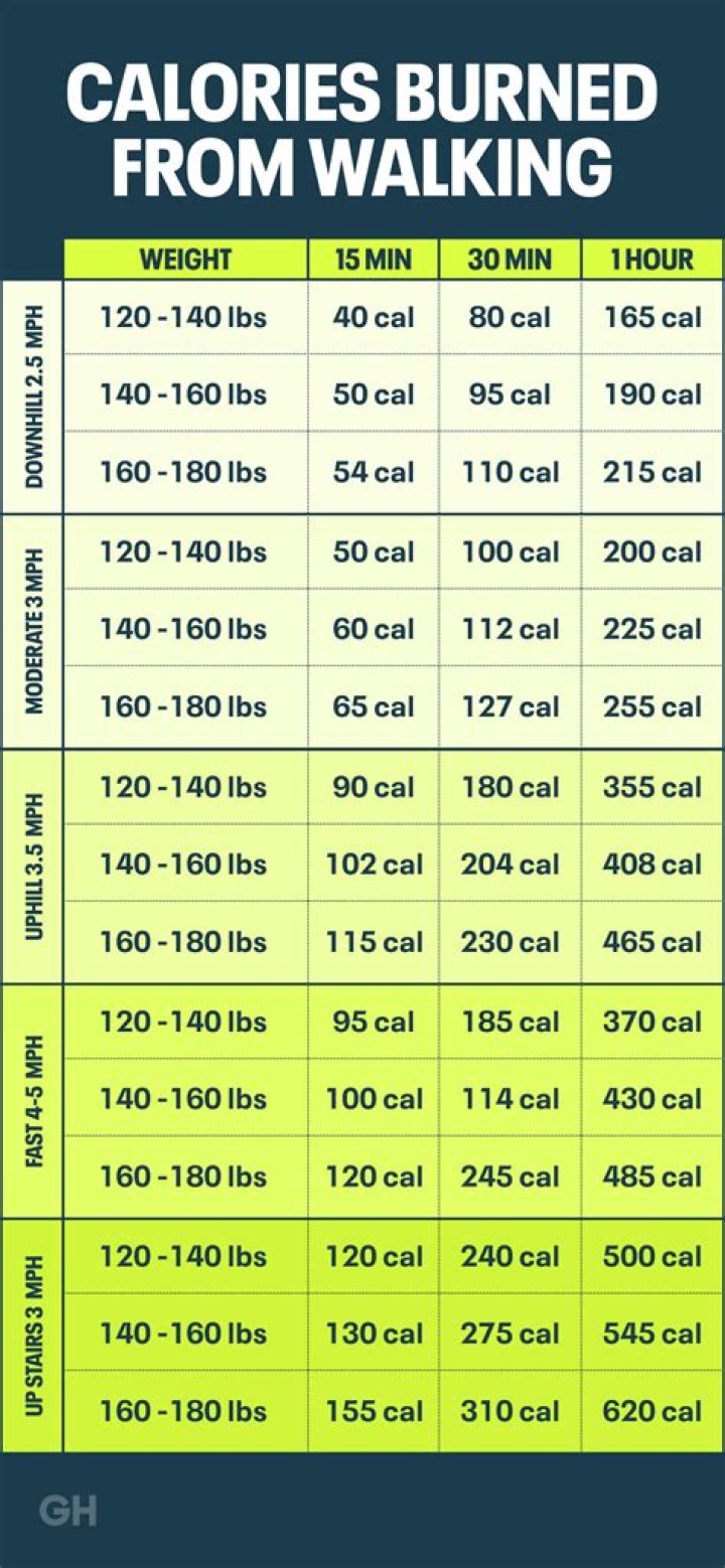How many calories burned walking 6 miles?