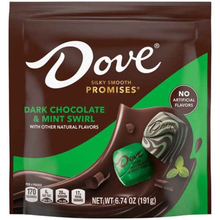 How many ounces is Dove dark chocolate?
