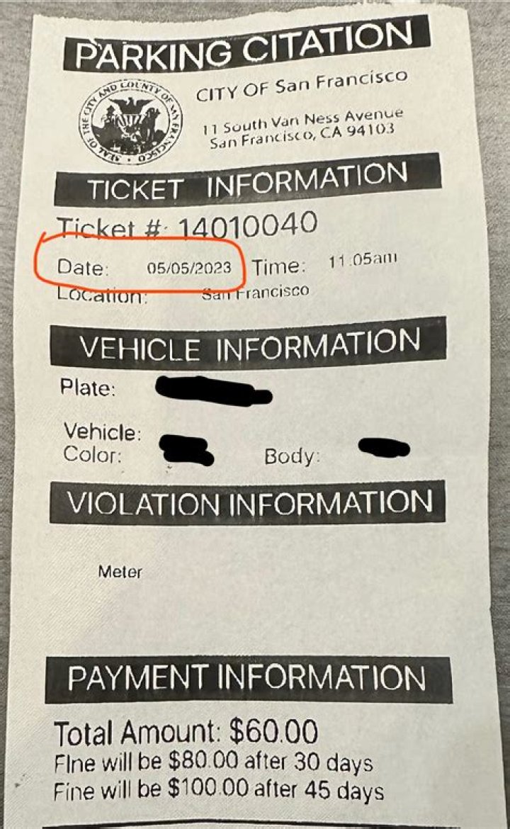 How much is a red zone parking ticket in San Francisco?