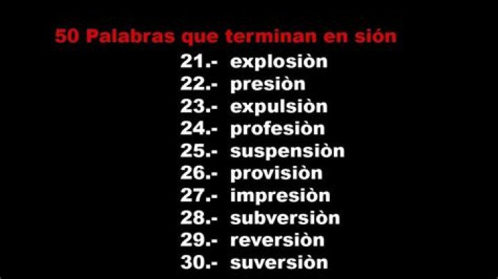 ¿Qué palabras terminan en Sion?