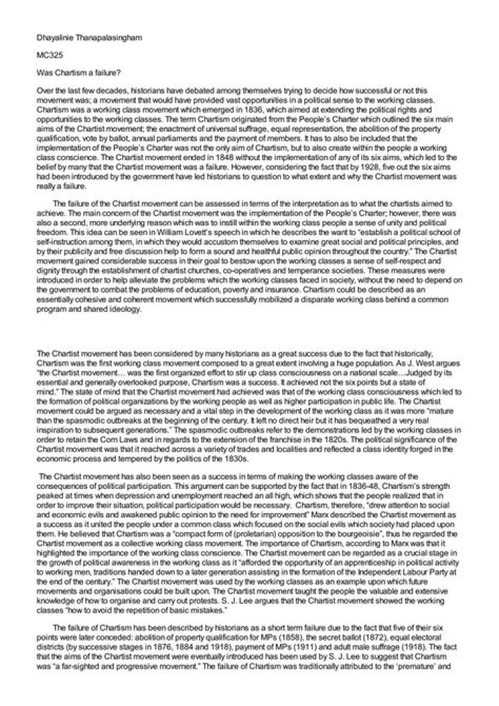 Was chartism a failure?