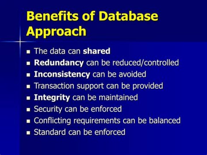 What are the benefits of database approach?