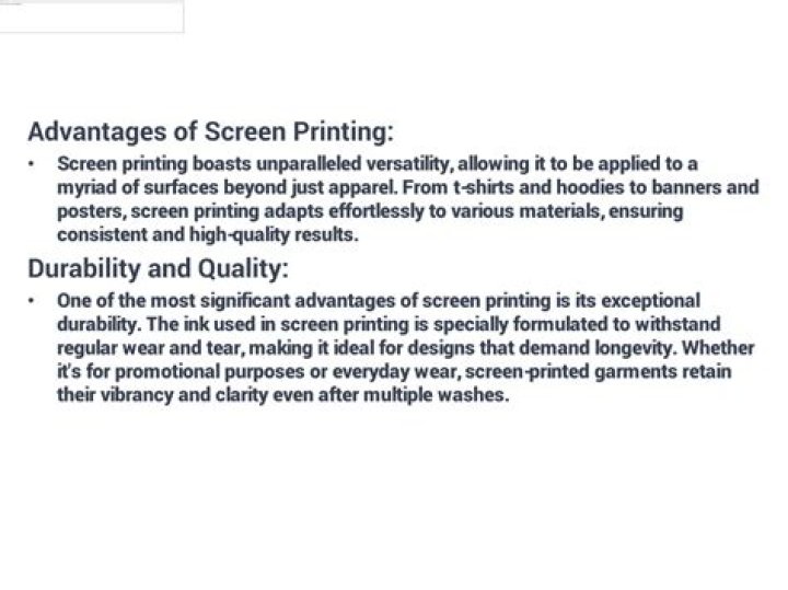 What are the disadvantages of screen printing?