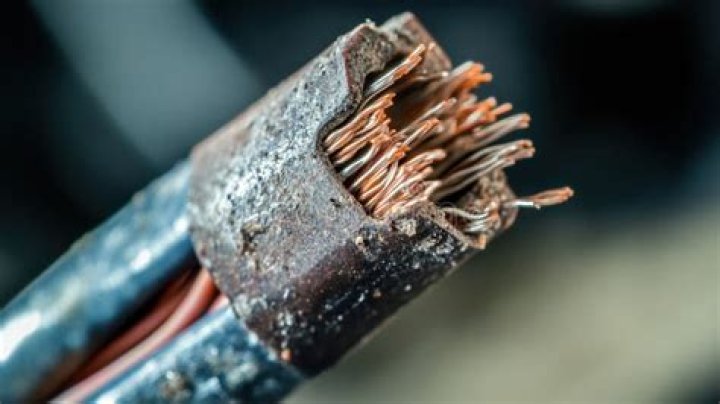 What causes corrosion on electrical wires?