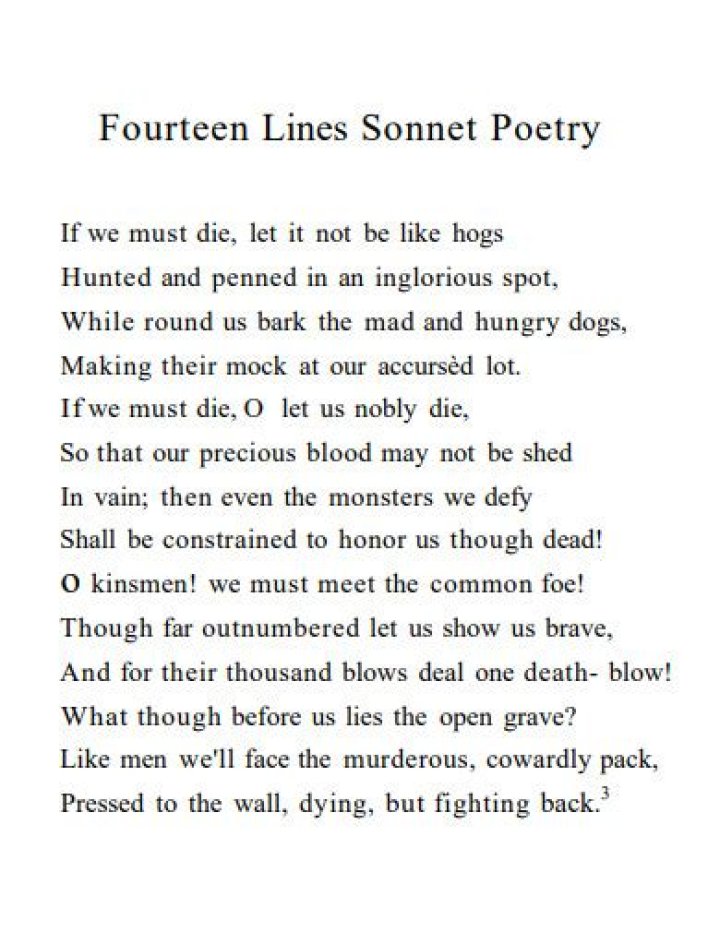 What do you call a poem with 14 lines?