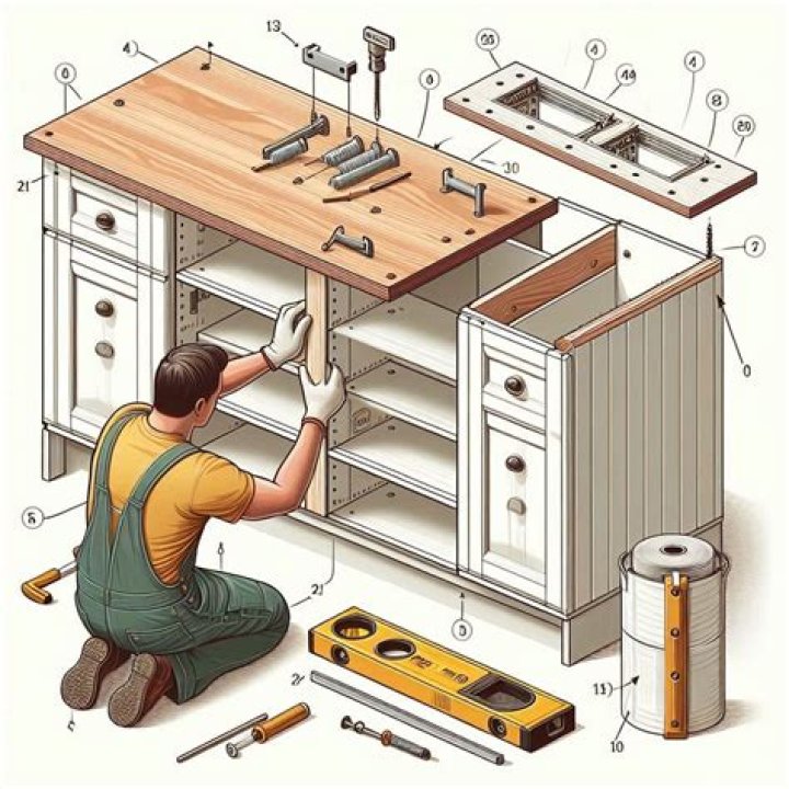 What do you use to attach a countertop to a vanity?