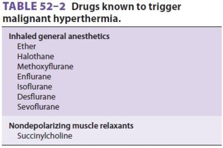 What drugs trigger malignant hyperthermia?