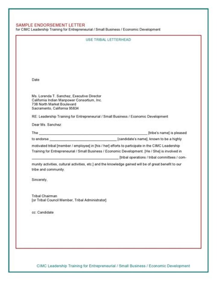 What is a letter of endorsement for employment?