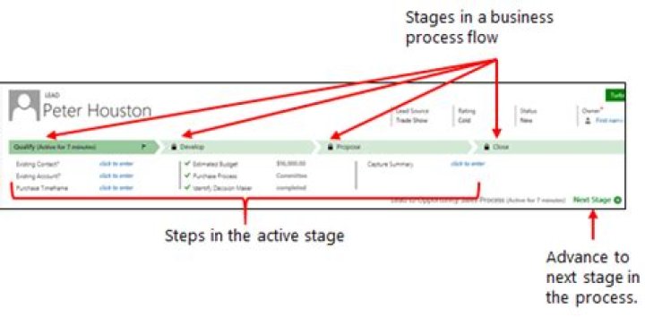 What is business process flow in MS CRM?