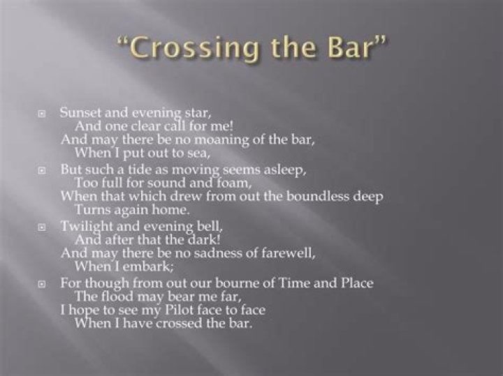 What is crossing the bar in the ocean?