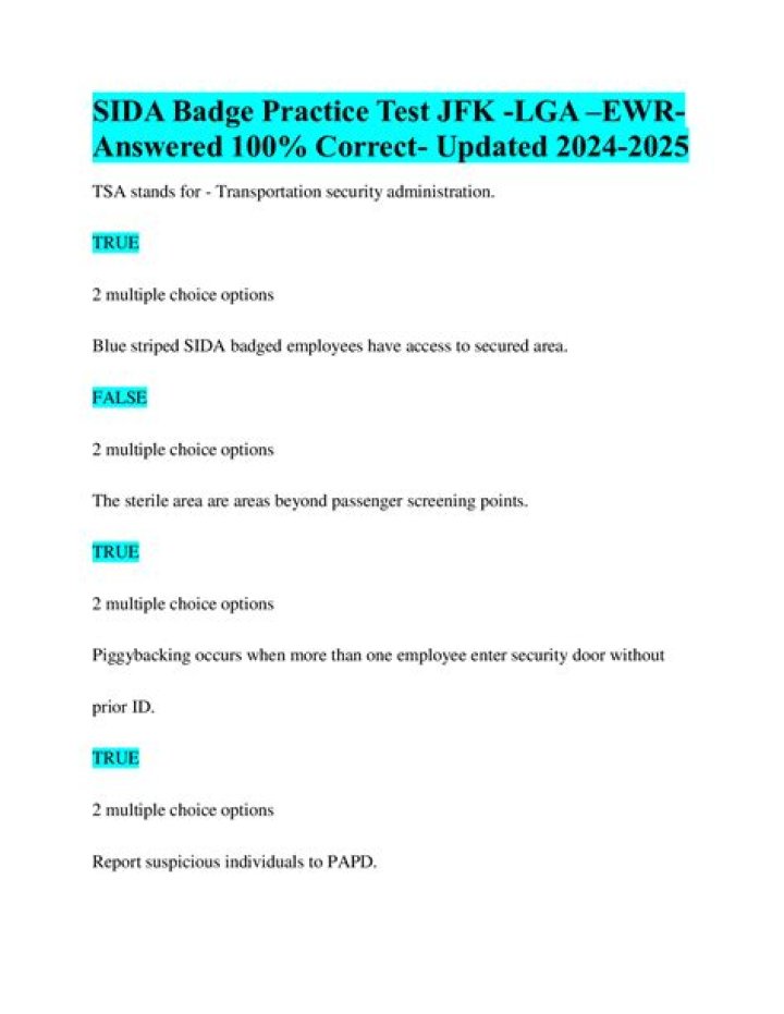 What is SIDA badge test?