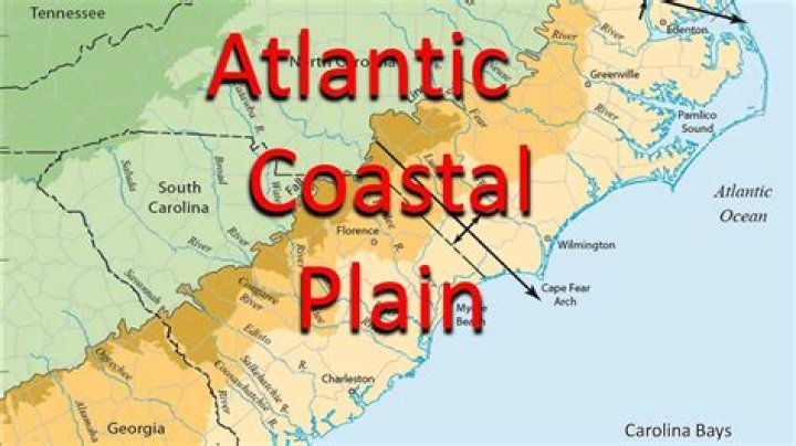 What is the Atlantic coastal plain known for?