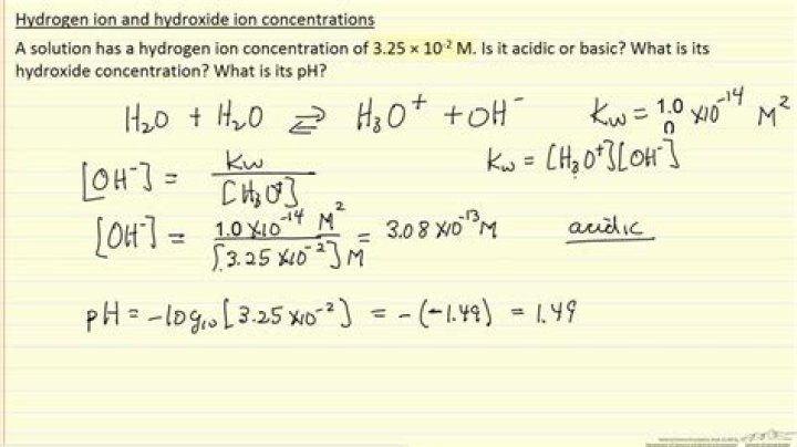 What is the concentration of hydroxide in pure water?