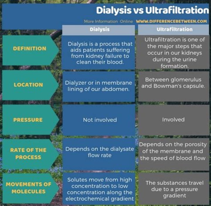 What is the difference between dialysis and ultrafiltration?