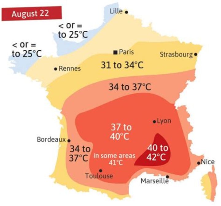 What is the temperature in France in October?
