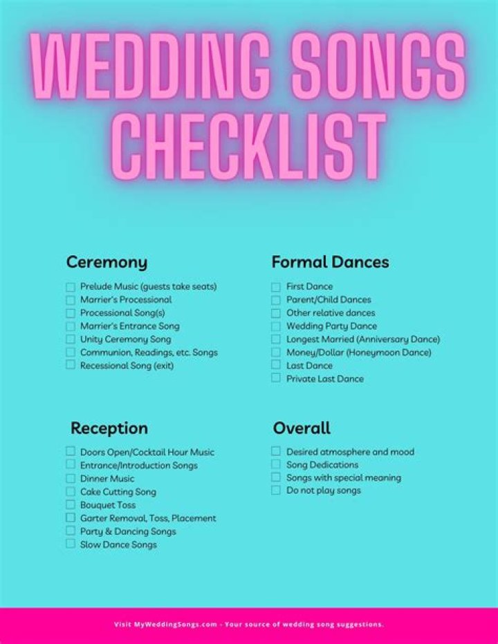 What music is needed for a wedding?