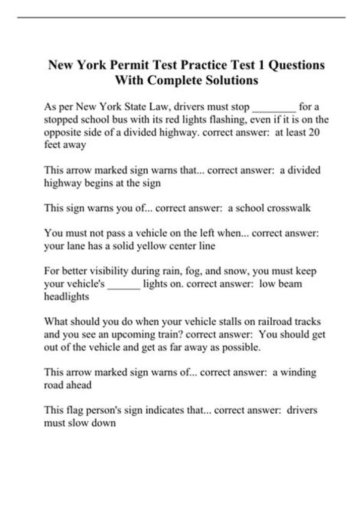 What questions are on the New York permit test?
