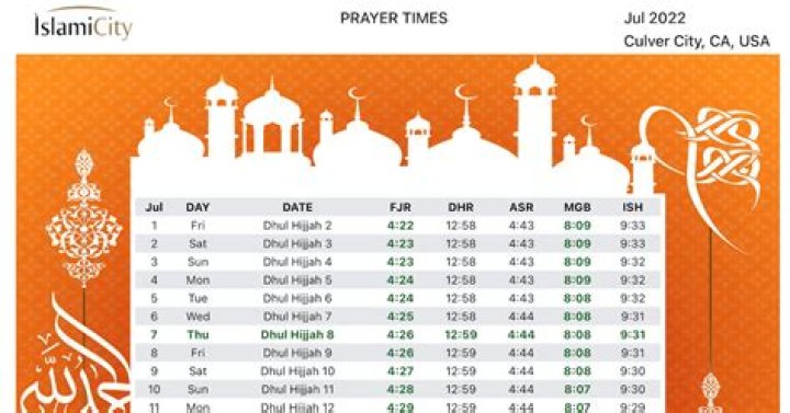What time is morning prayer Islam?