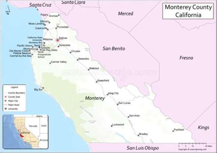 What towns are close to Monterey CA?