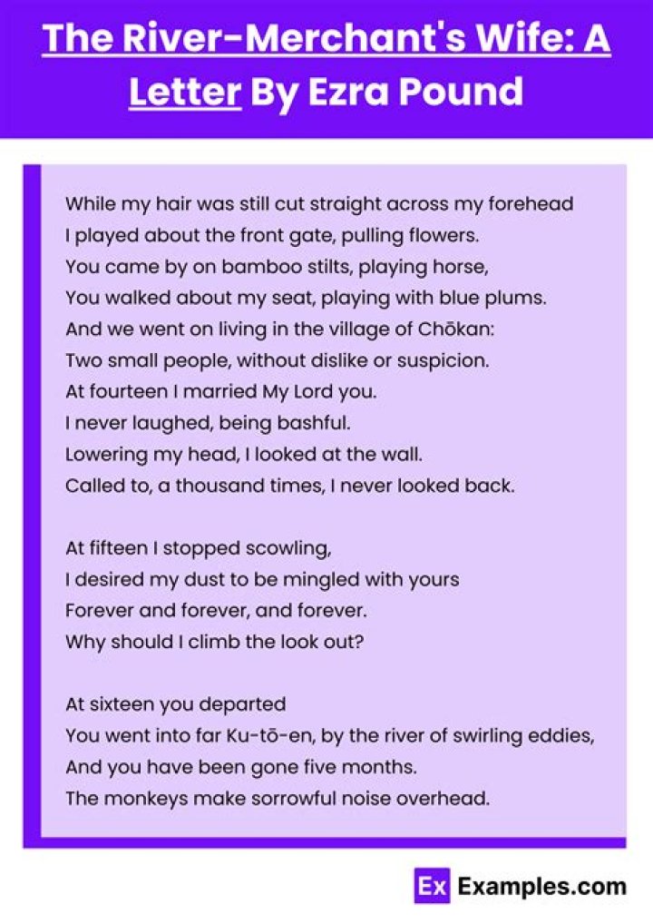 What type of poem is The River Merchant's Wife?