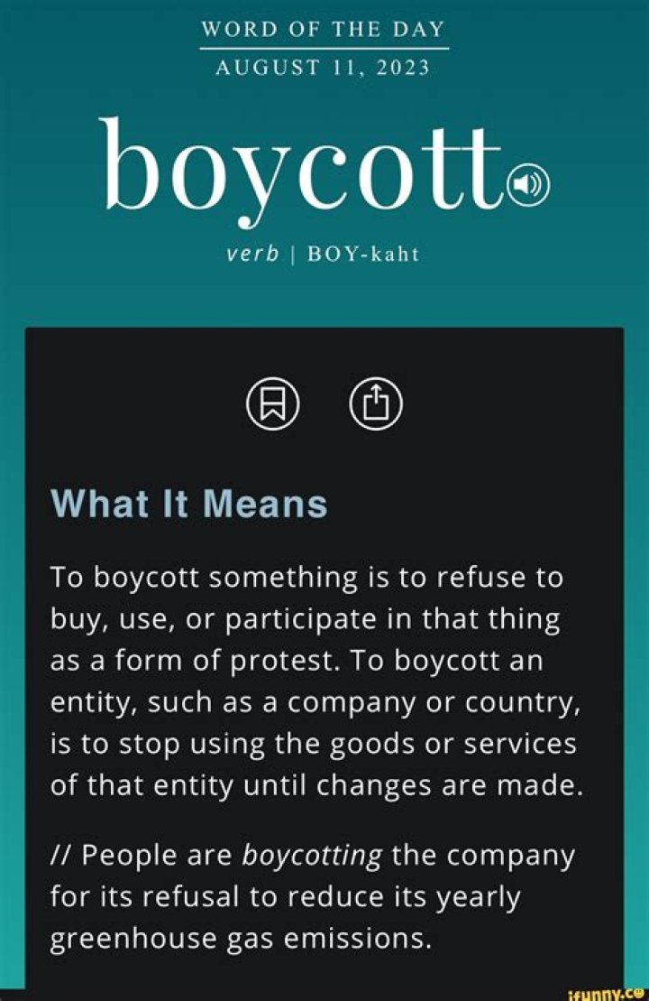 What word means to refuse to buy or use something?