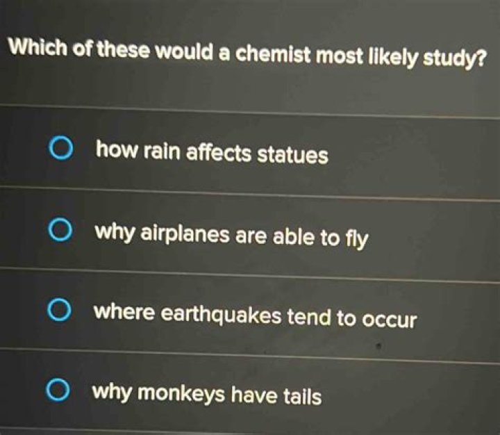 What would a chemist most likely study?