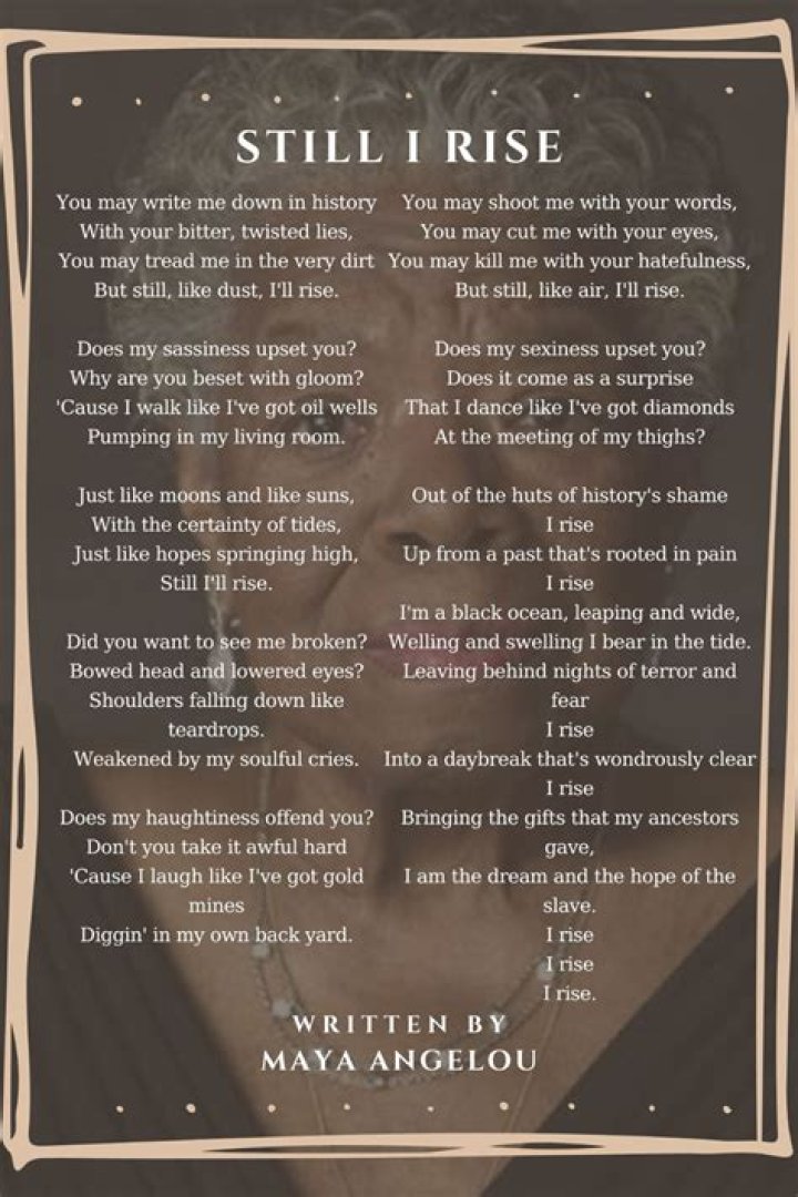 What year was the poem Still I Rise written?