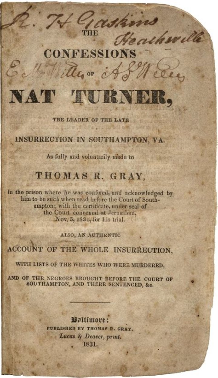 Where was The Confessions of Nat Turner published?