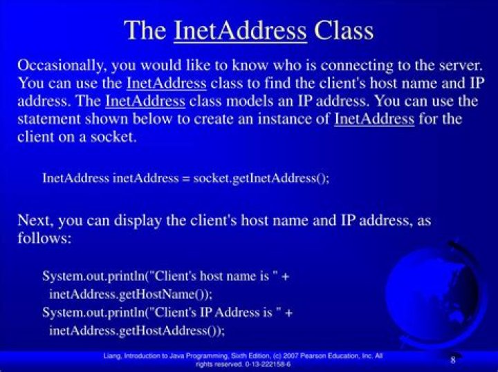 Which method in the InetAddress class returns the IP address?