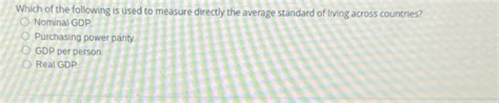 Which of the following is used to measure directly the average standard of living across countries?