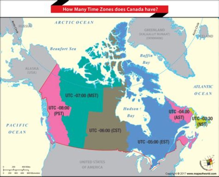 Why are there different time zones in Canada?