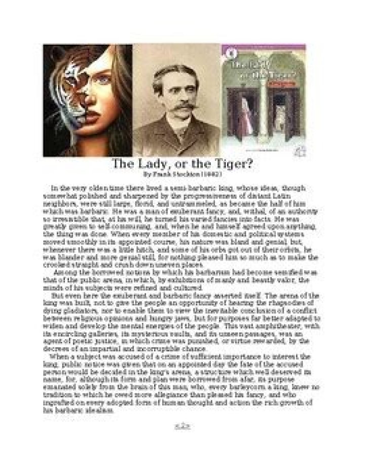 Why did the author write the lady or the tiger?